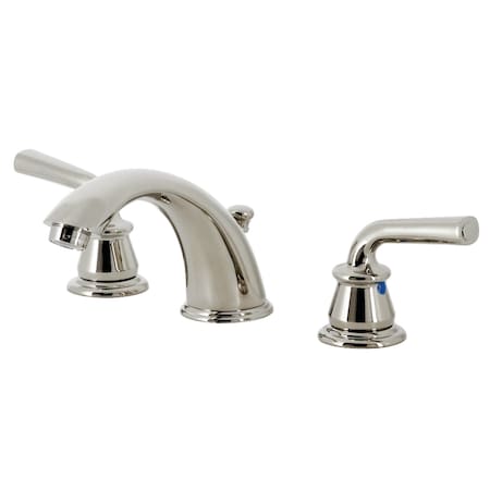 Kingston Brass Widespread Bathroom Faucet with Pop-Up Drain, Polished Nickel KB966RXLPN